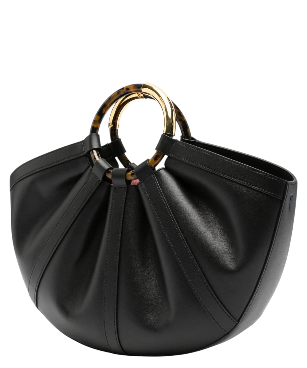 Borsa Coccinelle Shell Large con Manici Tartaruga in Pelle