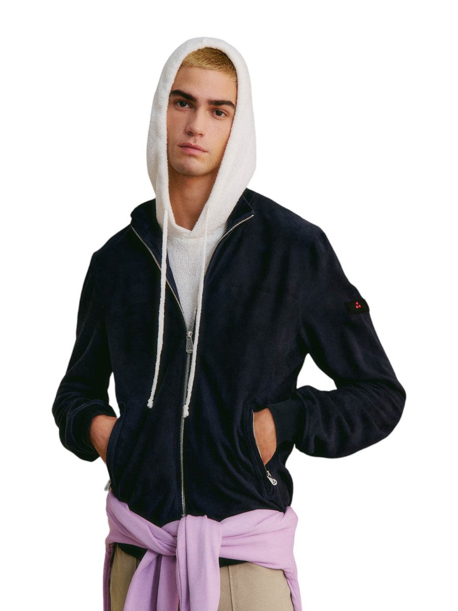 Giacca Bomber in Pelle Scamosciata