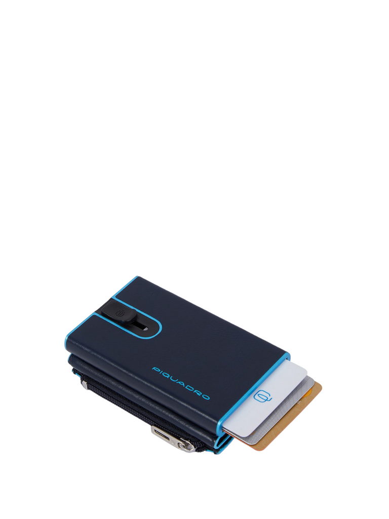 Compact wallet per banconote e carte di credito blue square online