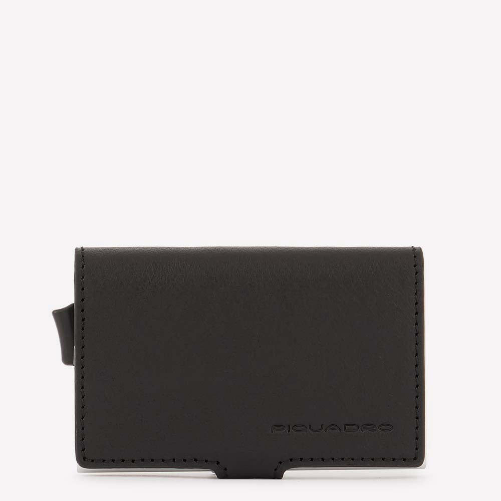 Porta carte di credito in metallo black square-Portafogli-Piquadro-Vittorio Citro Boutique