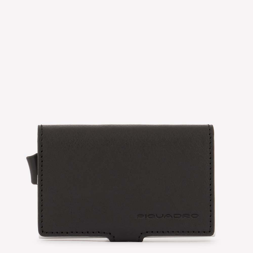 Porta carte di credito in metallo black square-Portafogli-Piquadro-Vittorio Citro Boutique