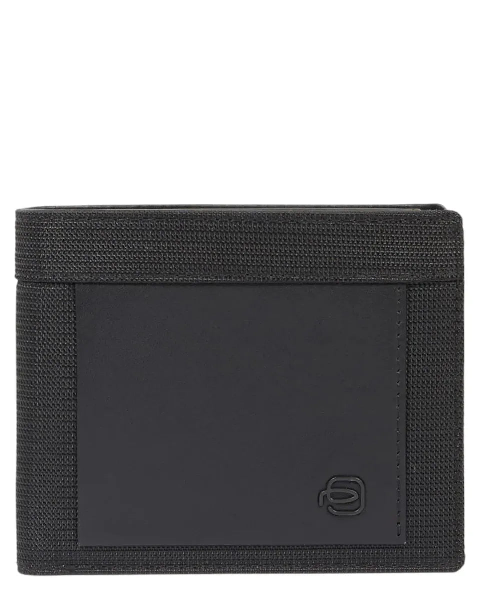 Portafogli in Pelle e Tessuto Riciclato con Volantino Porta Documenti e Protezione RFID-Piquadro-Portafogli-Vittorio Citro Boutique