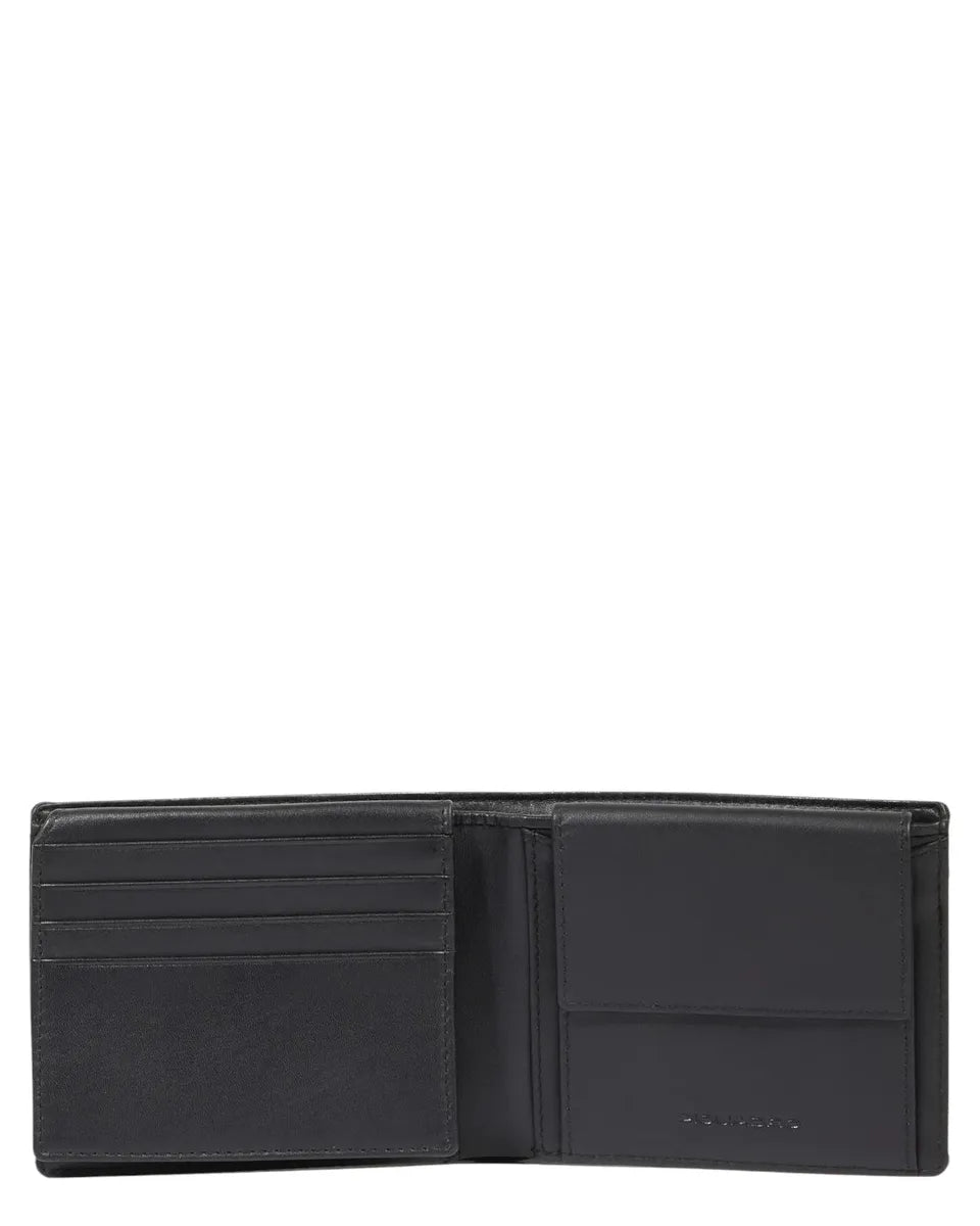 Portafogli in Pelle e Tessuto Riciclato con Volantino Porta Documenti e Protezione RFID-Piquadro-Portafogli-Vittorio Citro Boutique