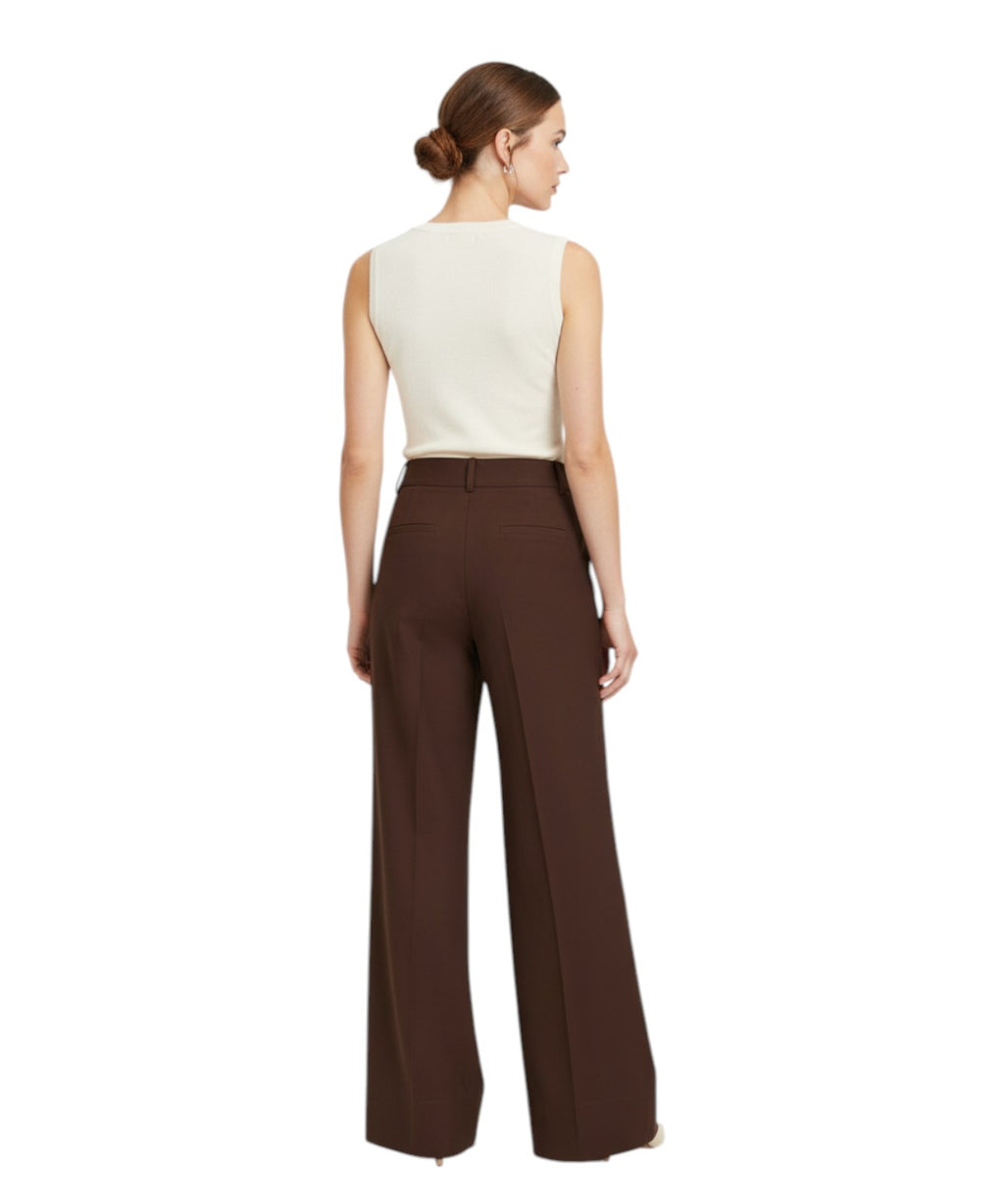 Pantalone Twinset in Cotone con Gamba Larga