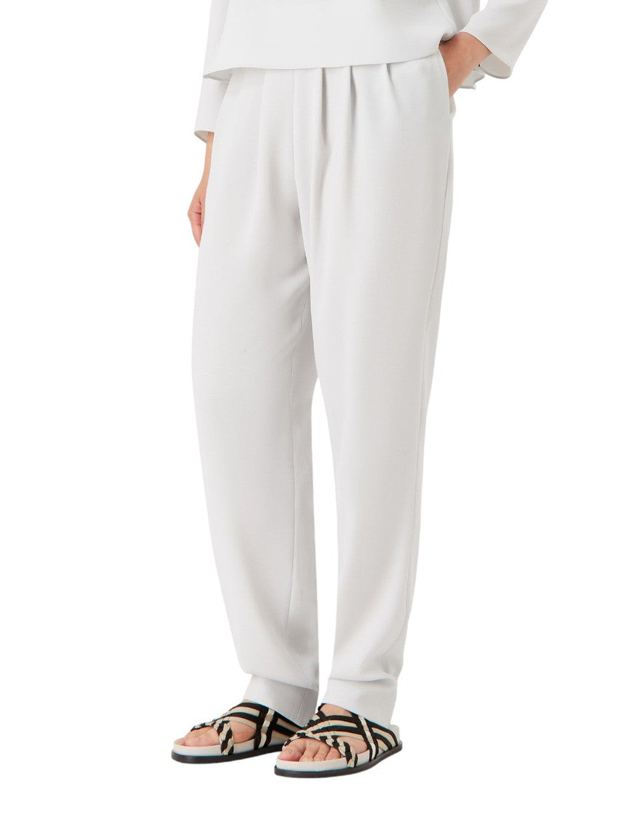 Pantaloni a vita alta con pinces in tecno cady-Emporio Armani-Pantaloni-Vittorio Citro Boutique