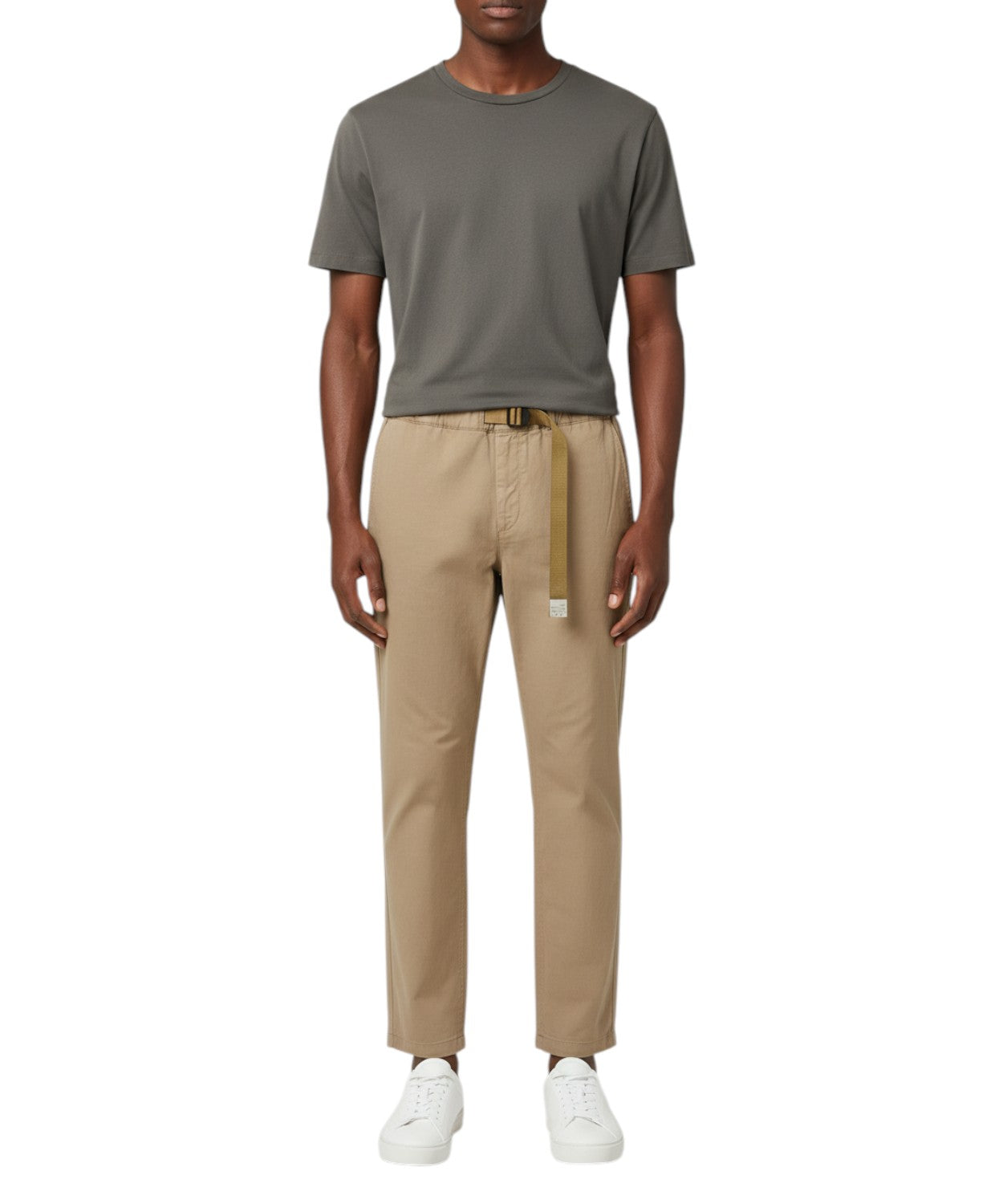 Pantaloni GREG Uomo White Sand con Elastico in Vita Misto Lino