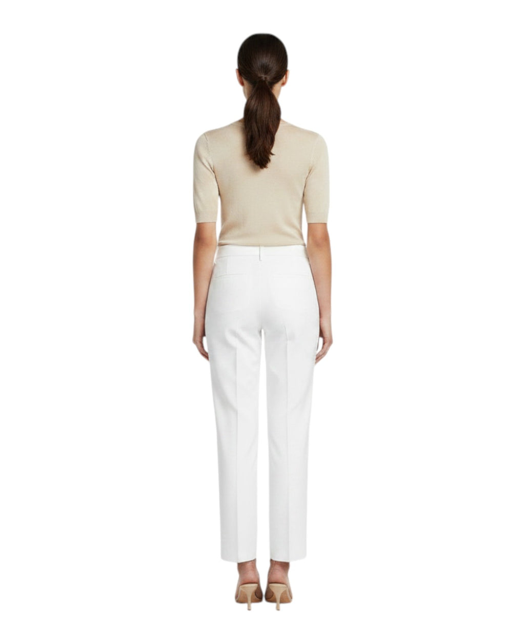 Cigarette Trousers in Organic Cotton and Stretch Poplin