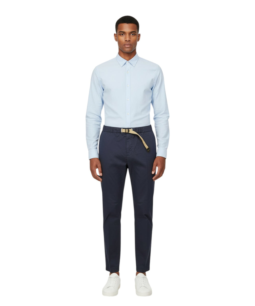 Pantaloni GREG Uomo White Sand con Coulisse Misto Lino