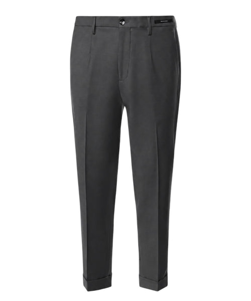 Pantaloni Uomo Michael Coal Plissé in Lana con Risvolto