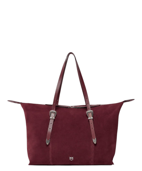 Pinko Borsa Tote in Suede con Dettagli Texani