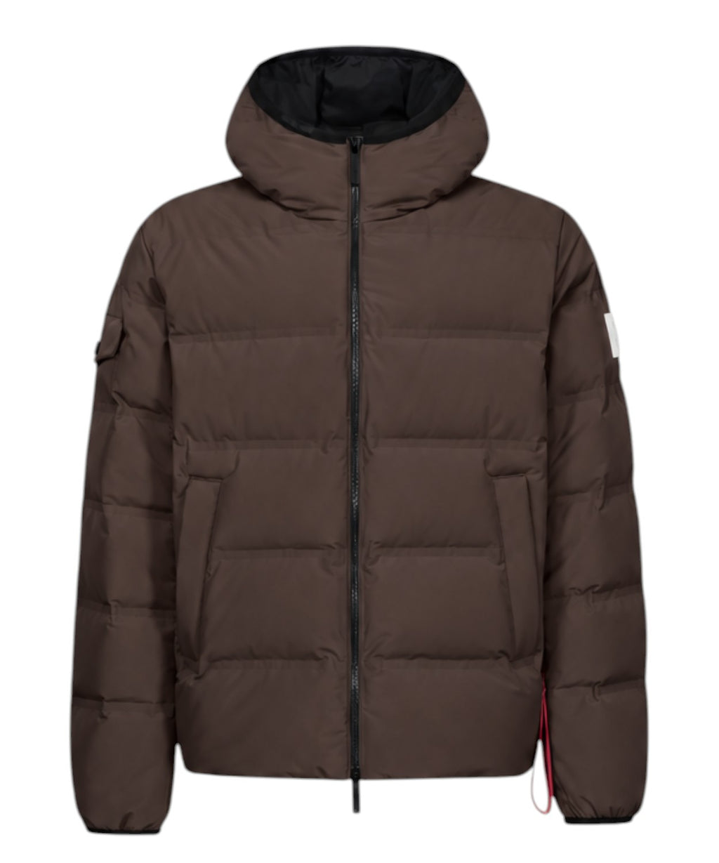 Heren donsjack After Label Pinzolo van mat stretchnylon