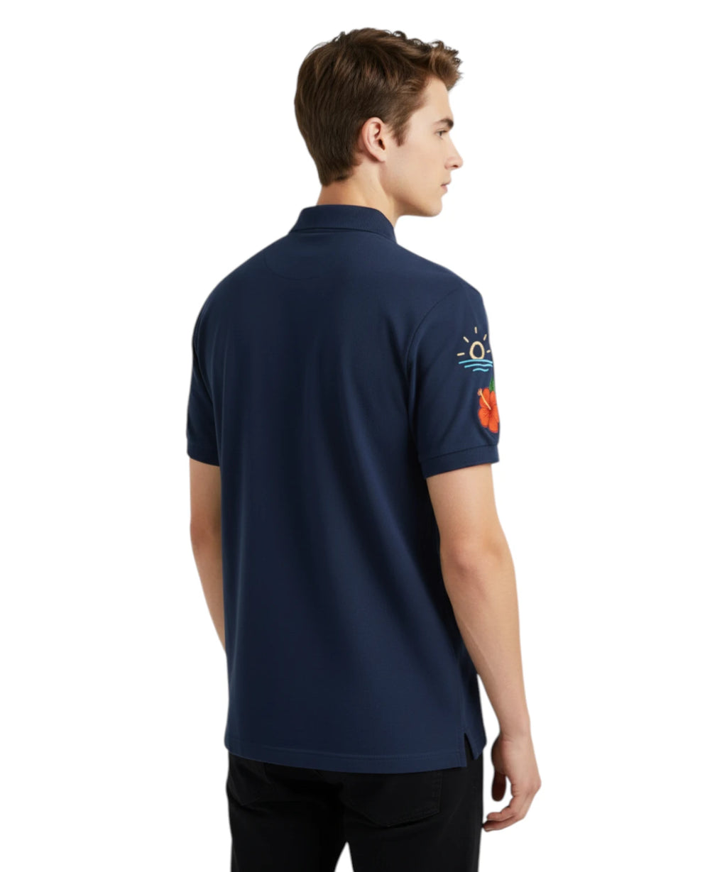 Polo Heren MC2 Saint Barth Charles met Borduursels Out of Office