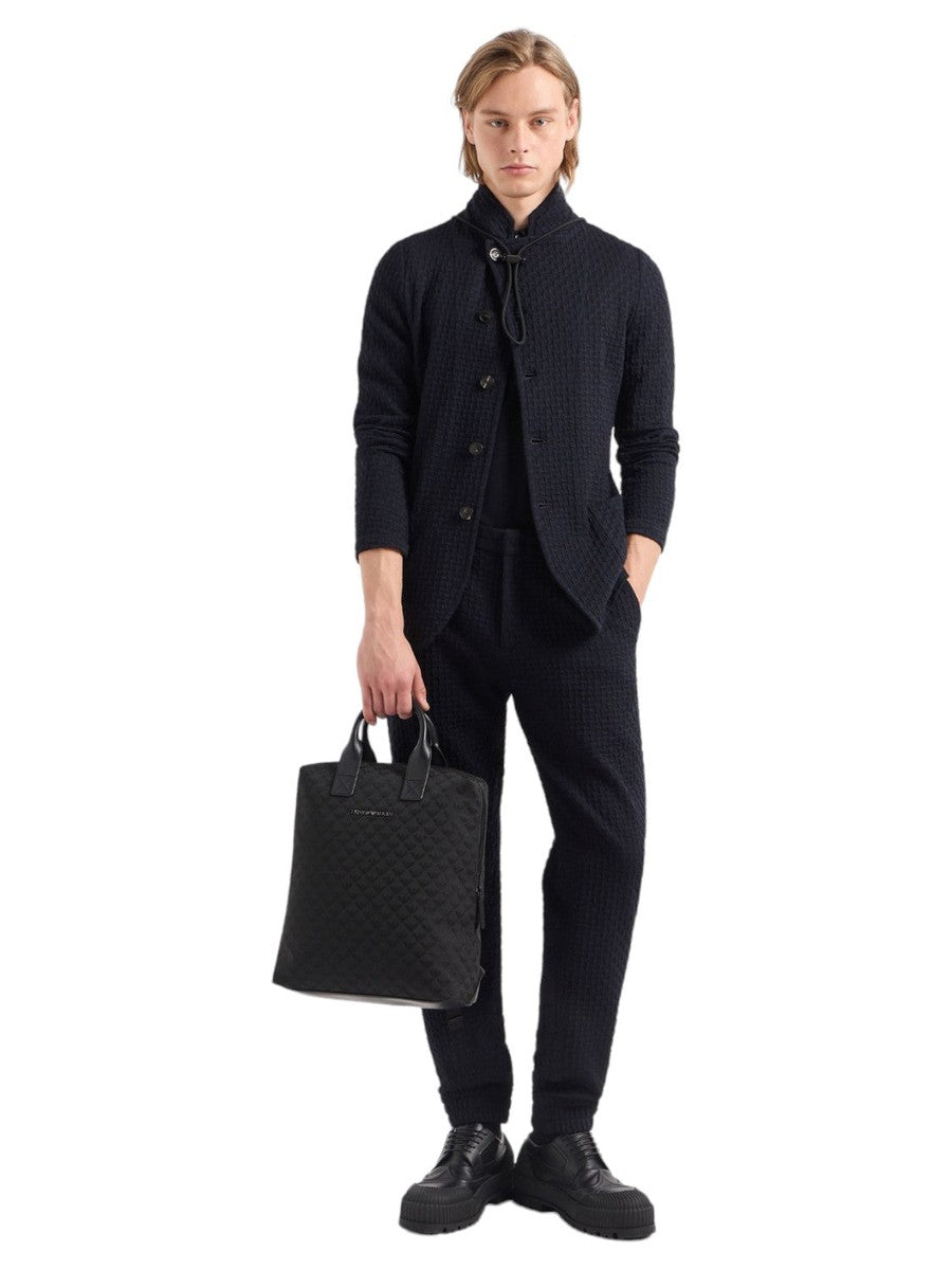 Polo in piquet mercerizzato con profili chevron-Emporio Armani-Polo-Vittorio Citro Boutique