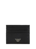 Portacarte in pelle rigenerata saffiano placchetta aquila-Emporio Armani-Portafogli-Vittorio Citro Boutique