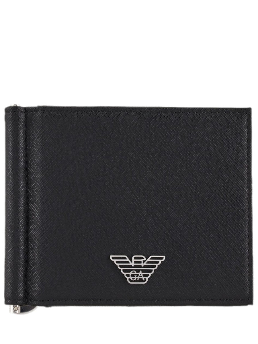 Portafoglio compatto in pelle rigenerata-Emporio Armani-Portafogli-Vittorio Citro Boutique