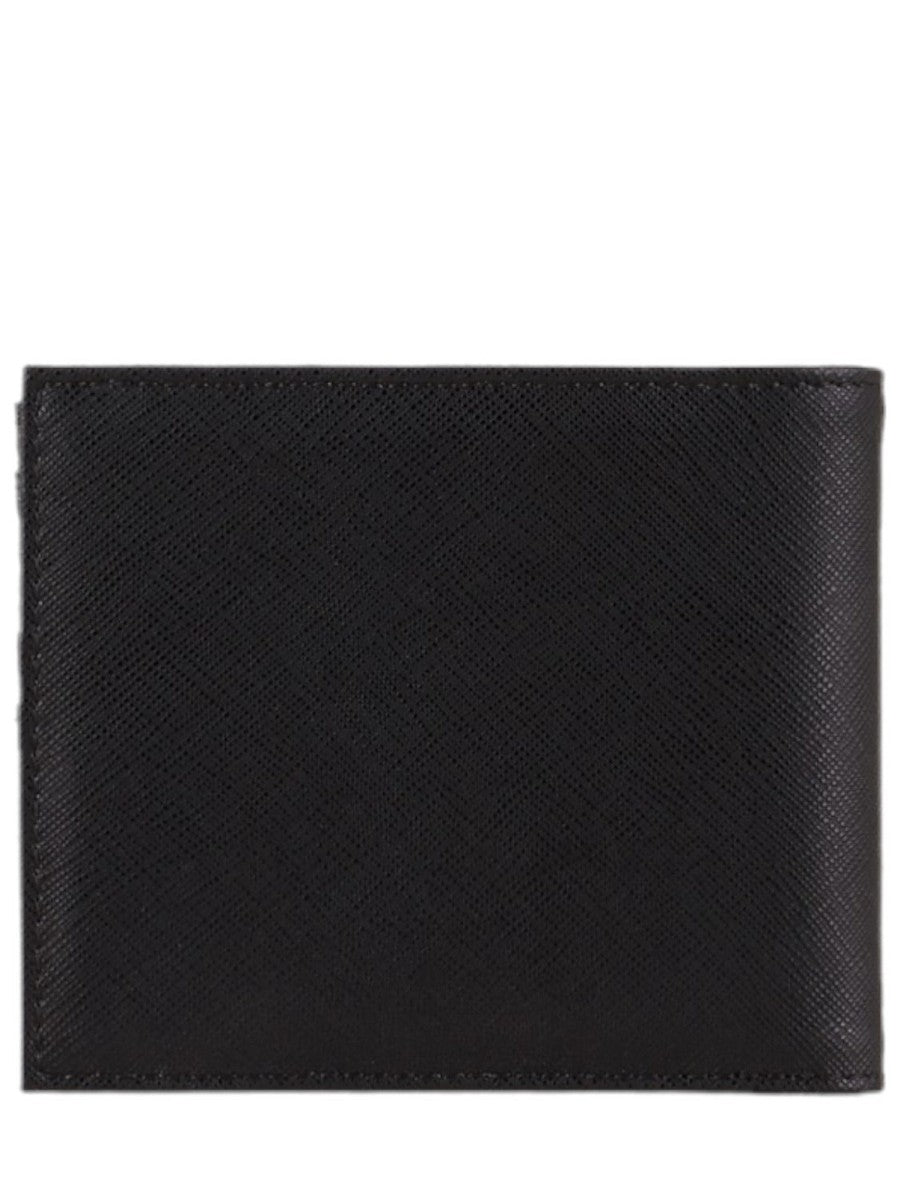 Portafoglio in pelle rigenerata saffiano con placchetta aquila-Emporio Armani-Portafogli-Vittorio Citro Boutique