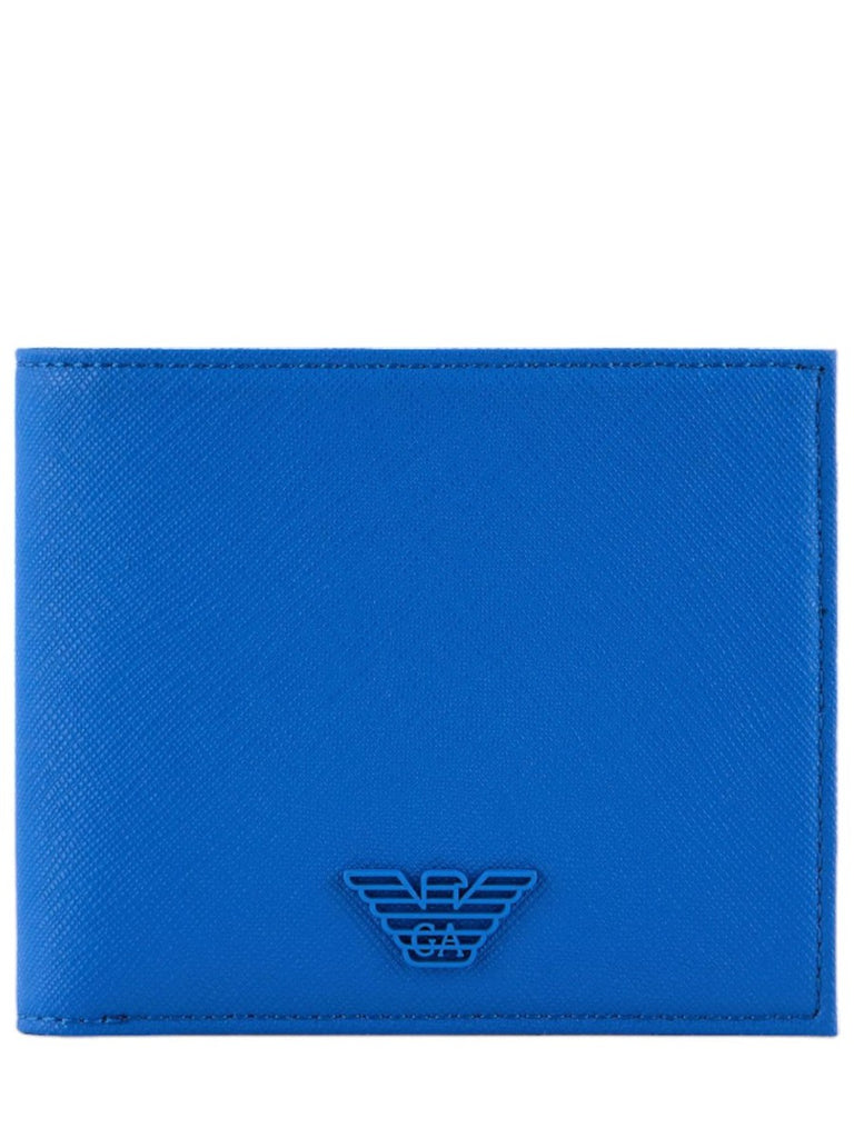 Portafoglio portacarte in pelle rigenerata saffiano con aquila gommata-Emporio Armani-Portafogli-Vittorio Citro Boutique