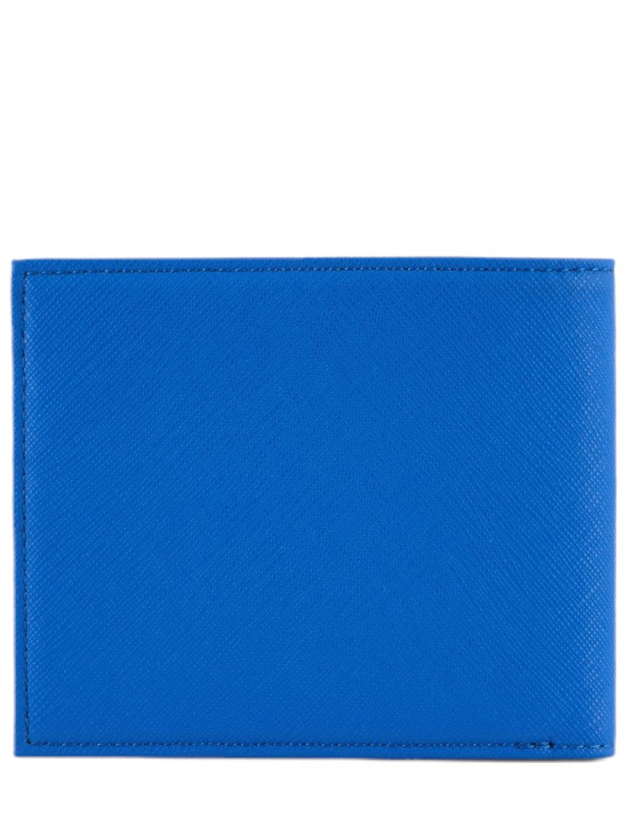 Portafoglio portacarte in pelle rigenerata saffiano con aquila gommata-Emporio Armani-Portafogli-Vittorio Citro Boutique