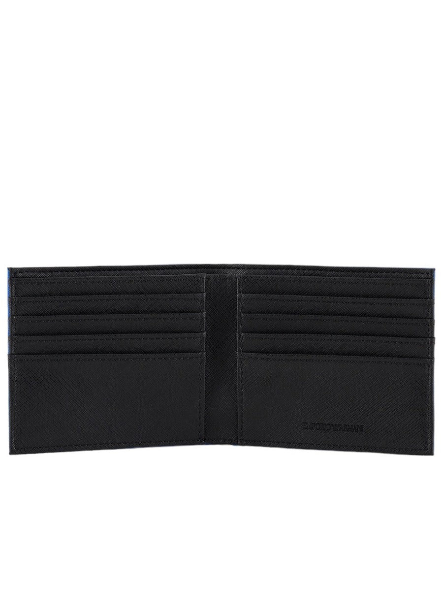 Portafoglio portacarte in pelle rigenerata saffiano con aquila gommata-Emporio Armani-Portafogli-Vittorio Citro Boutique