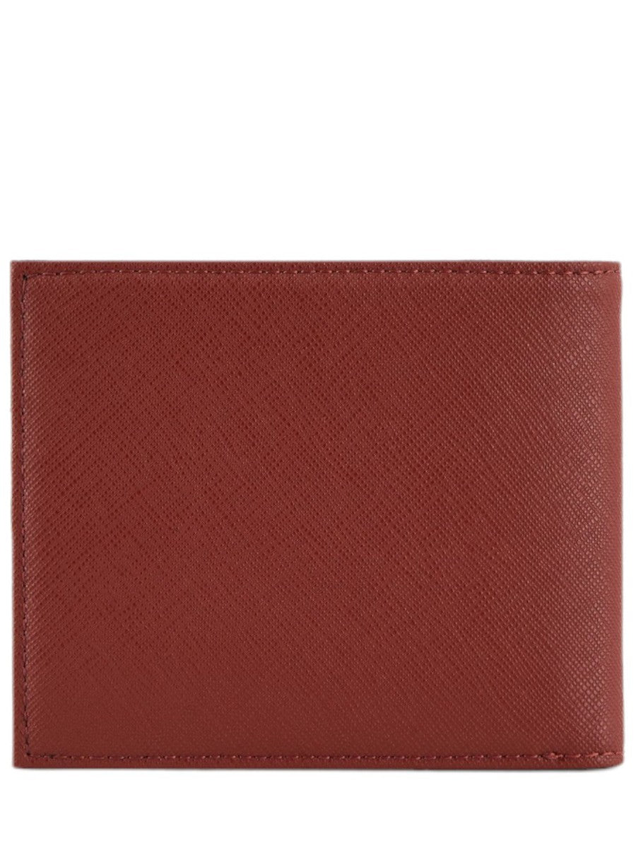 Portafoglio portacarte in pelle rigenerata saffiano con aquila gommata-Emporio Armani-Portafogli-Vittorio Citro Boutique