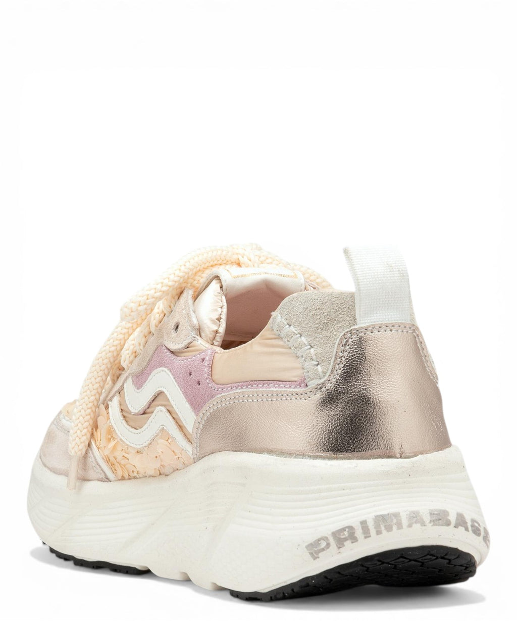 Dames sneaker Primabase Fuji in suède en pailletten