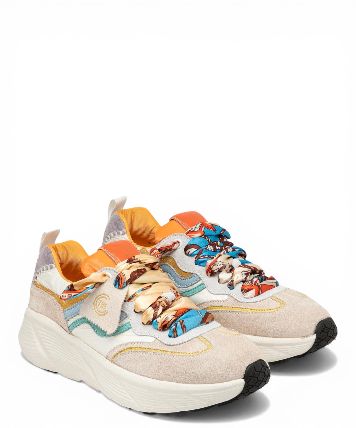 Sneakers Primabase Fuji Multicolor in Camoscio e Pelle