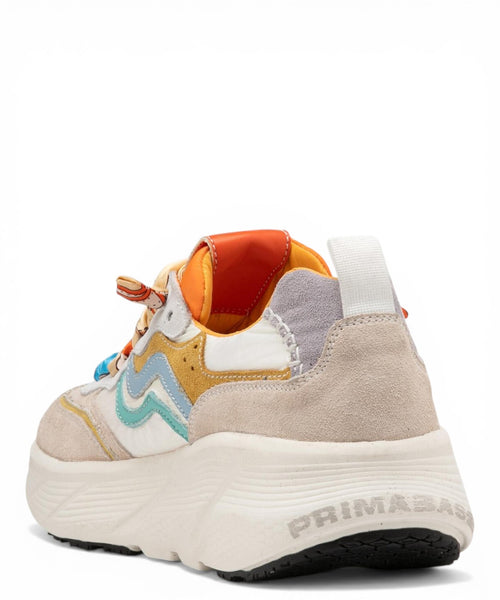 Sneakers Primabase Fuji Multicolor in Camoscio e Pelle