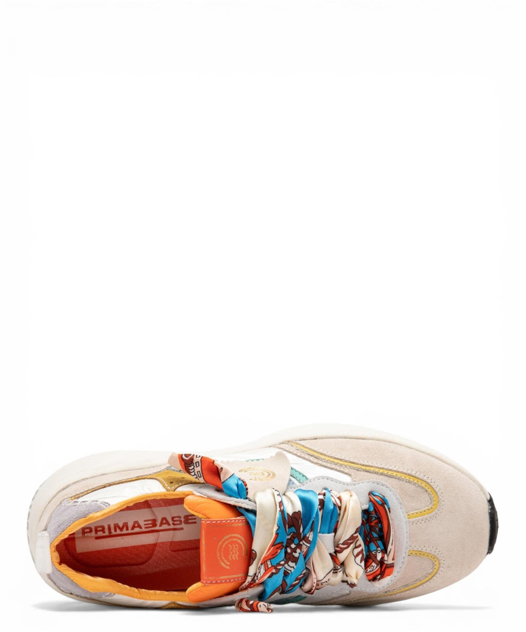 Sneakers Primabase Fuji Multicolor in Camoscio e Pelle