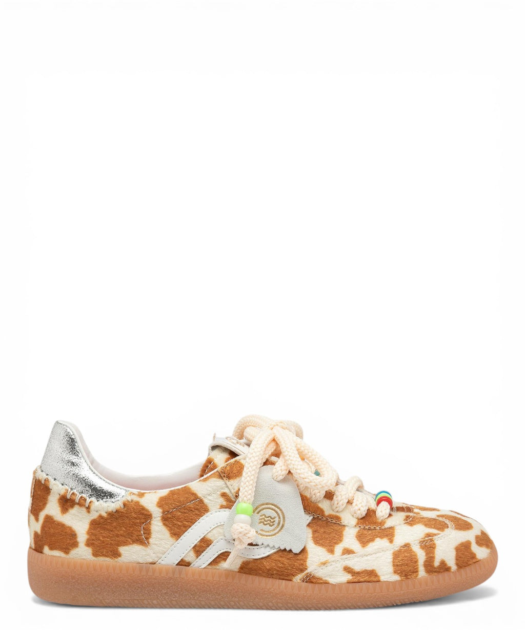 Polo sneaker retrò con dettagli argento e cavallino