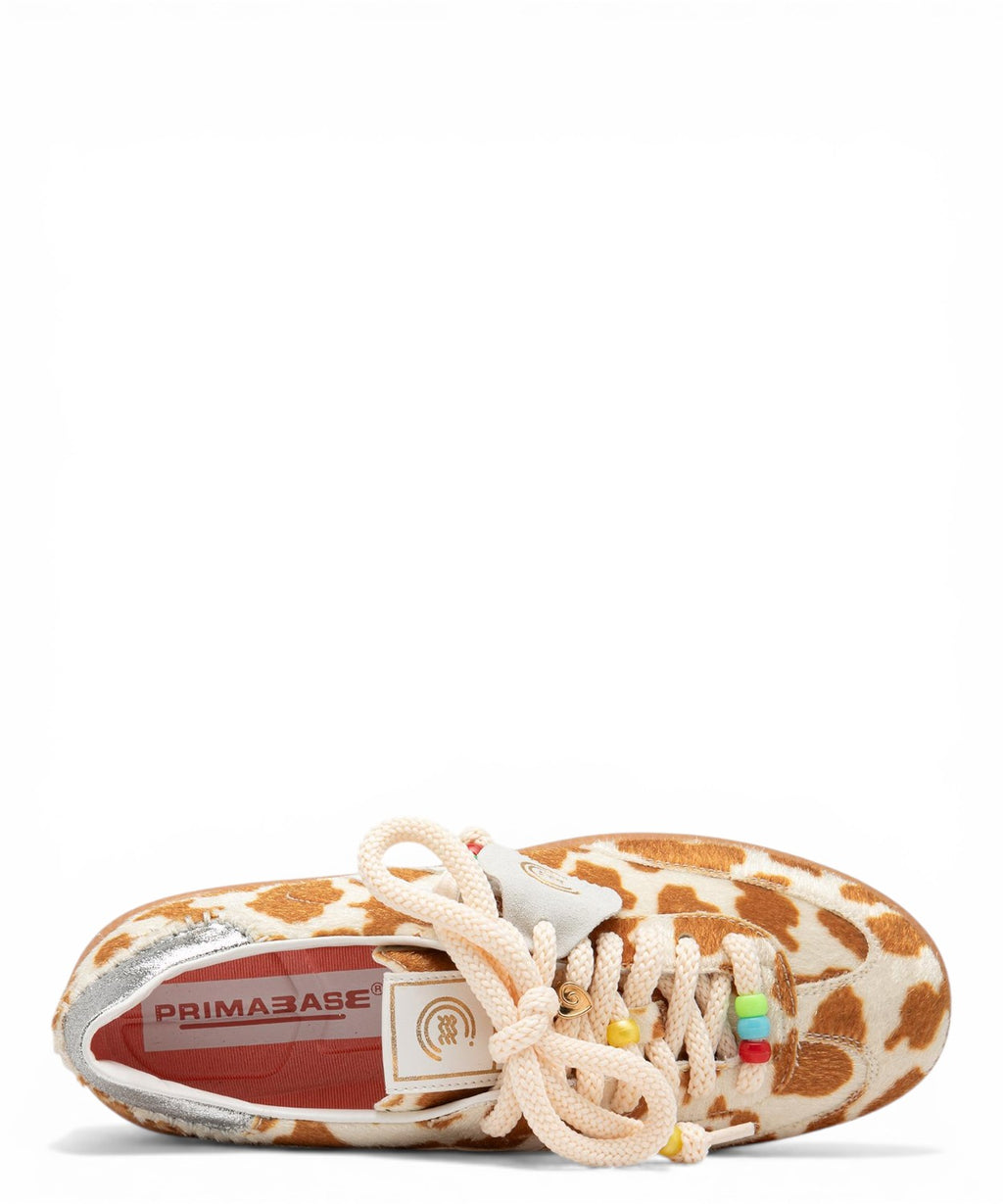 Polo sneaker retrò con dettagli argento e cavallino