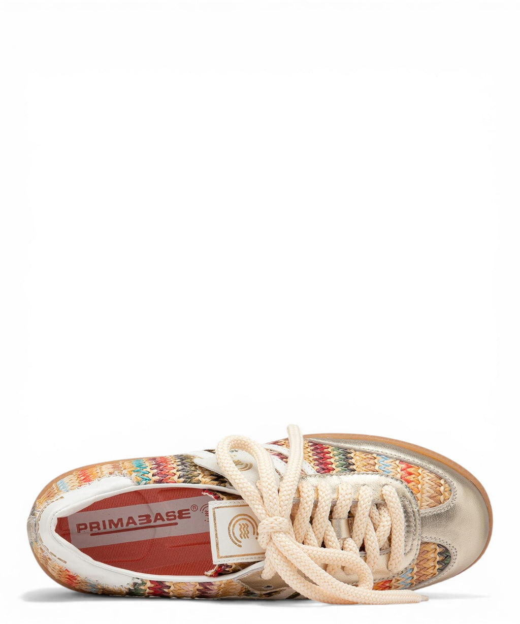 Polo sneaker in multicolor met koordveters en cassette-detail