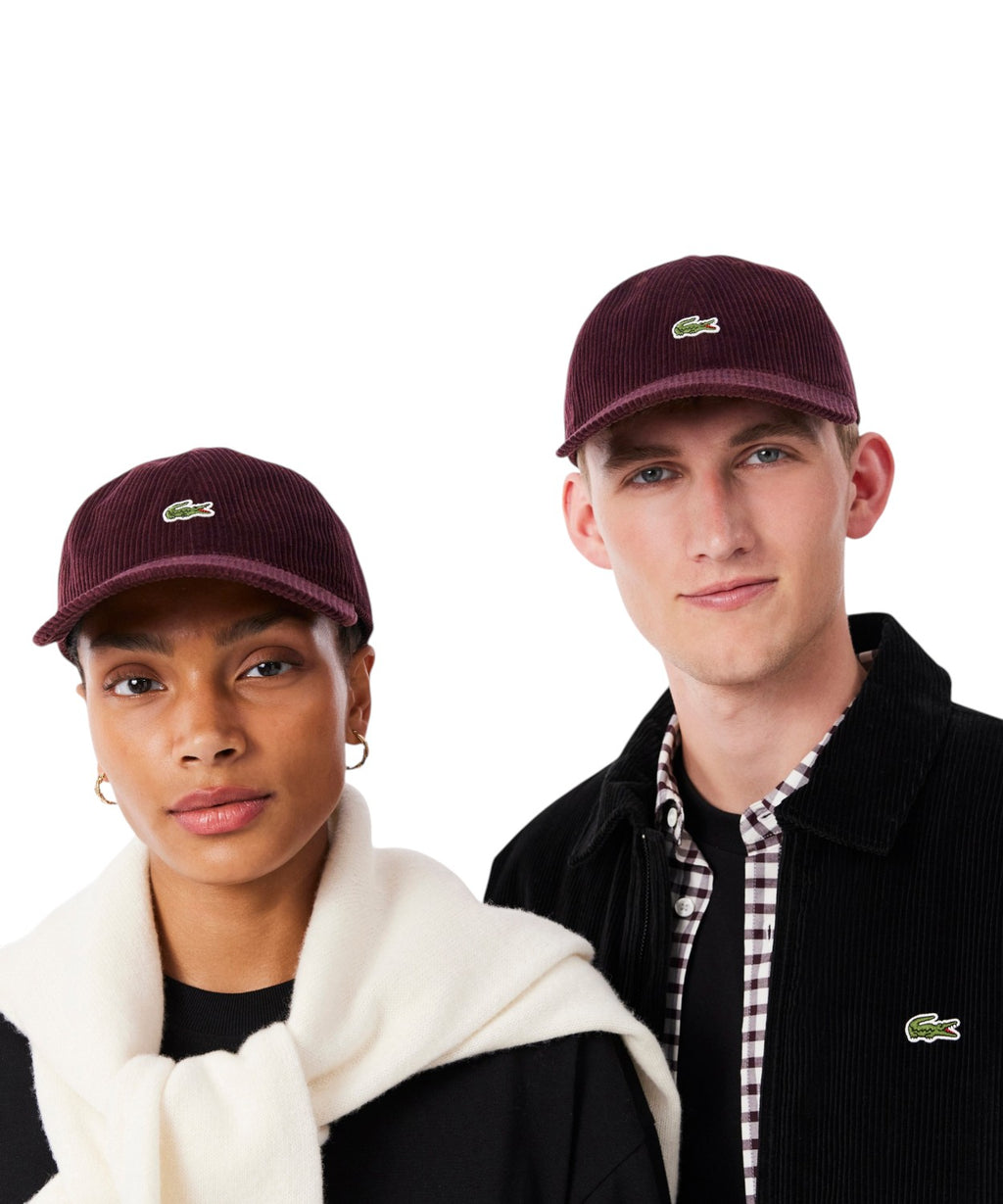 Cappello in Velluto a Coste di Cotone Lacoste