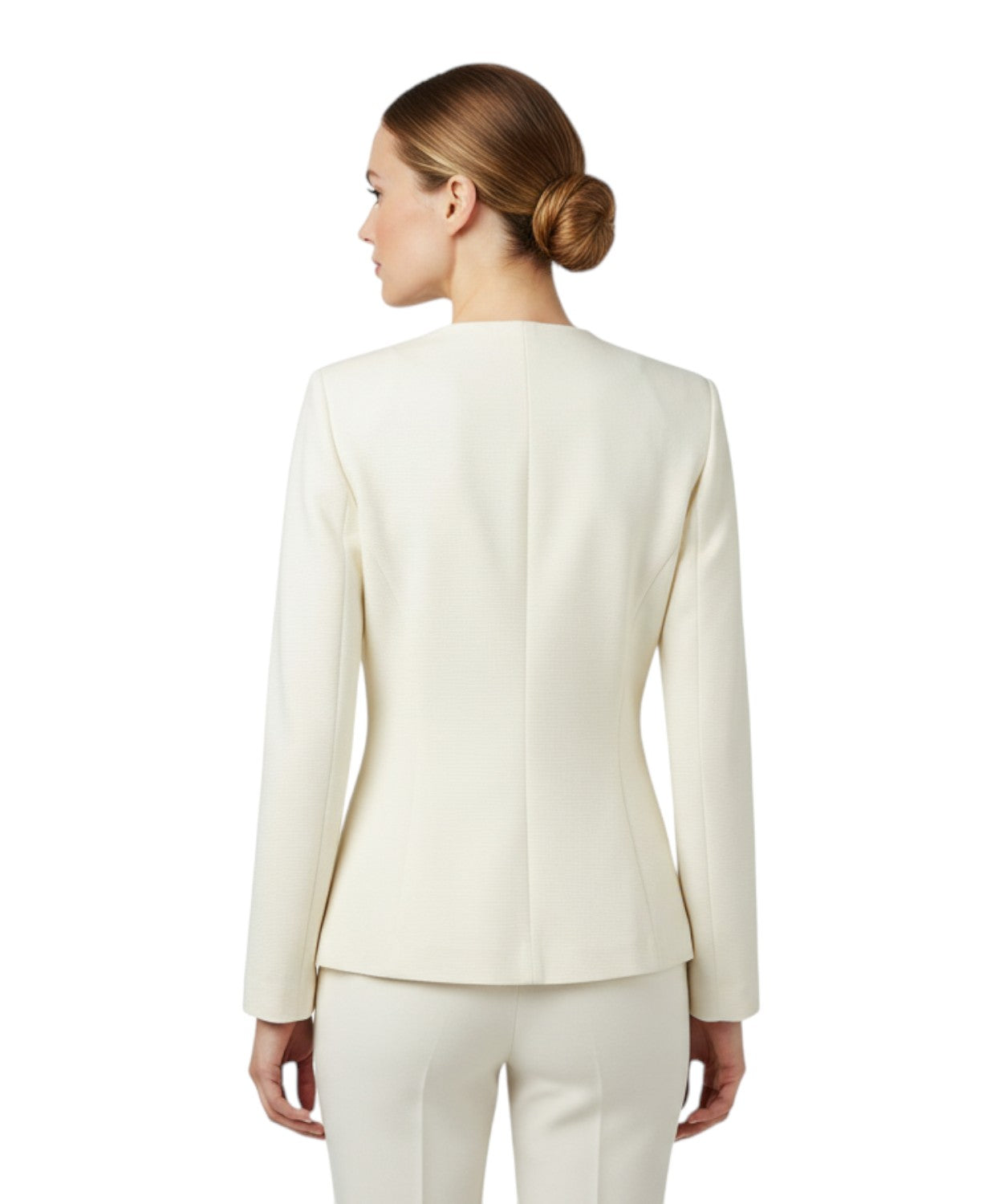 Women's ottoman jersey jacket with asymmetric closure