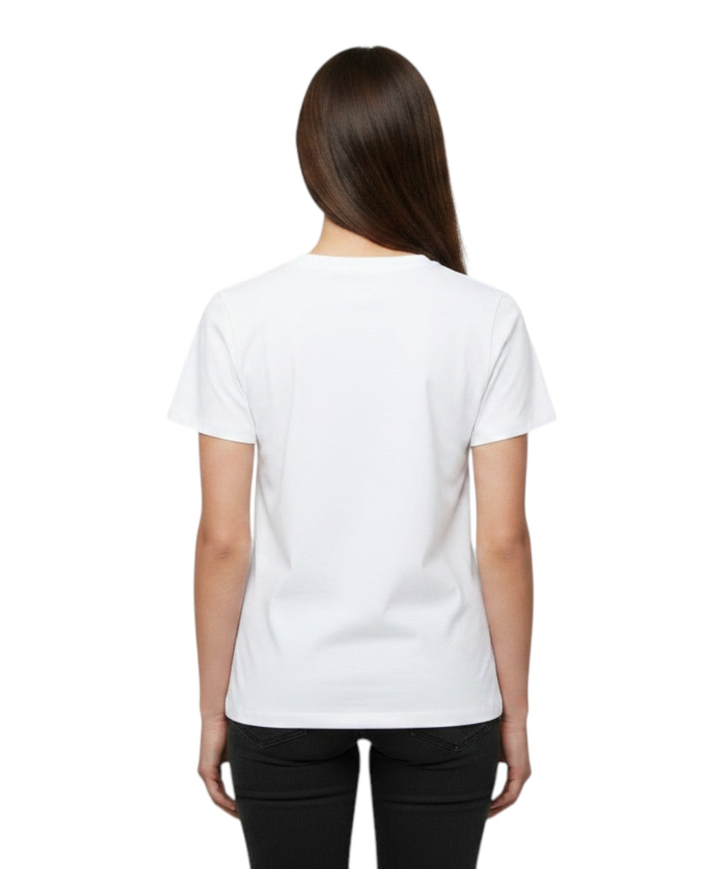 T-shirt Emilie MC2 Saint Barth med broderi og påsyet horn