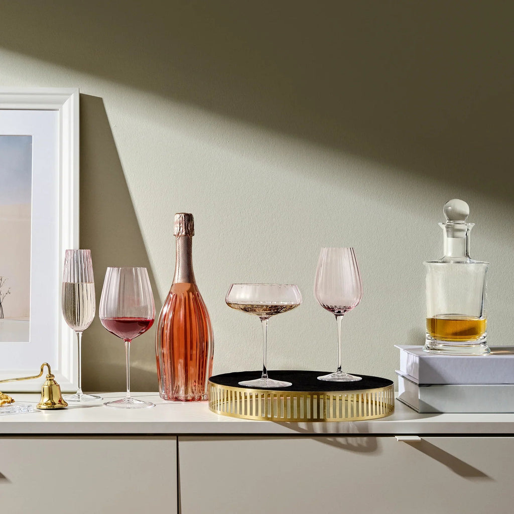 Set di 2 bicchieri da vino rosso Round Up color rosa antico.