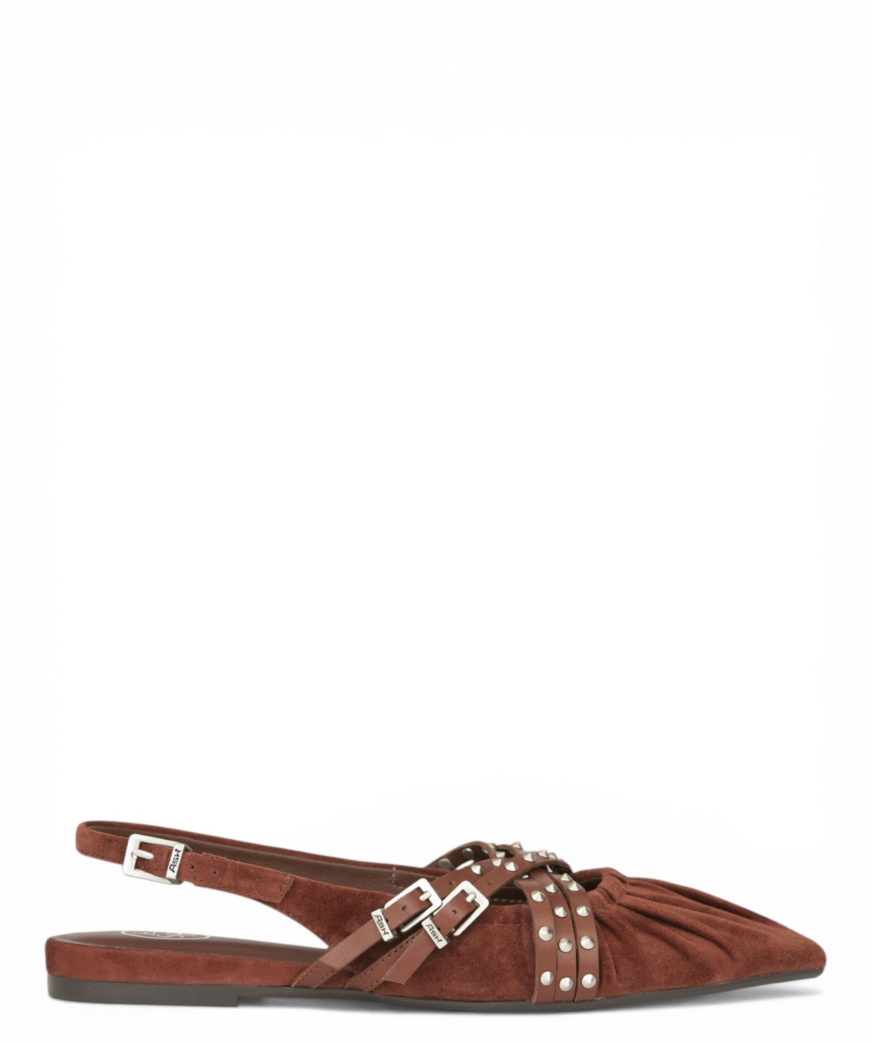 Ballerine Slingback Ash Bianca in Suede con Borchie