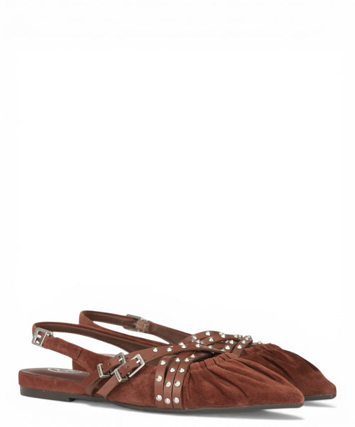 Ballerine Slingback Ash Bianca in Suede con Borchie