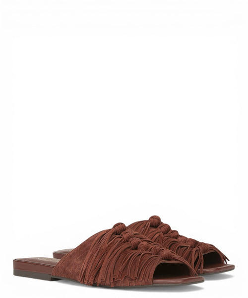 Ash Mules Brigitte in suede con frange