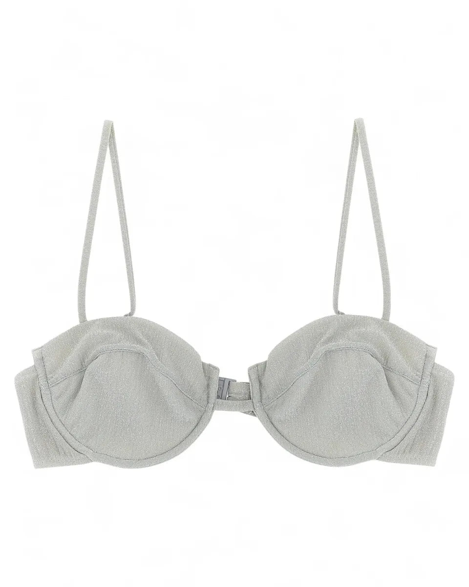 Top a Bralette Salina in Lurex Grigio con Ferretto-Mc2 Saint Barth-Costumi da bagno-Vittorio Citro Boutique