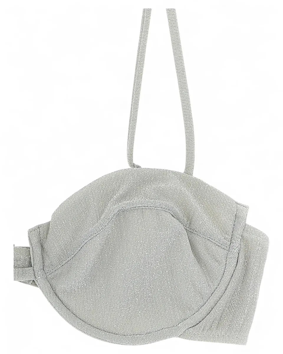 Top a Bralette Salina in Lurex Grigio con Ferretto-Mc2 Saint Barth-Costumi da bagno-Vittorio Citro Boutique