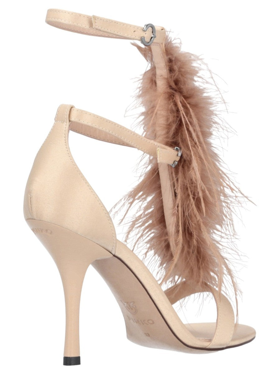 Sandali con Piume Janis-Pinko-Scarpe con tacco-Vittorio Citro Boutique