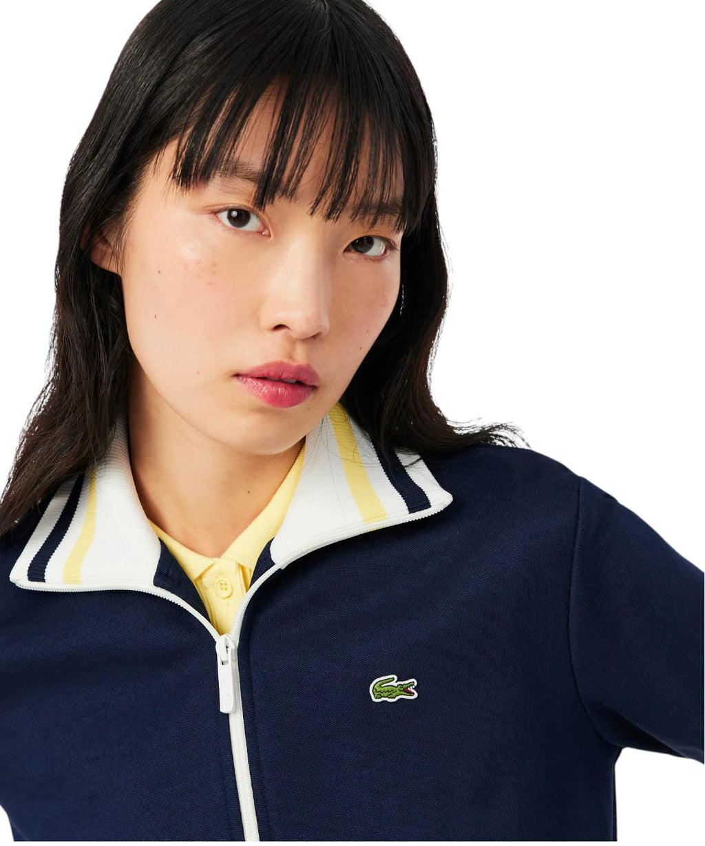 Sudadera Lacoste Mujer con Cremallera en Algodón Orgánico Piqué