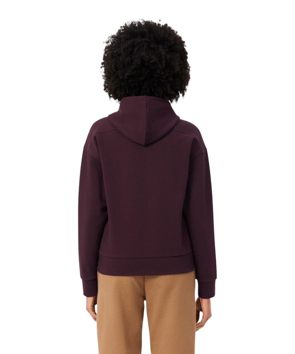 Felpa Lacoste con Zip e Cappuccio in Piqué Double Face