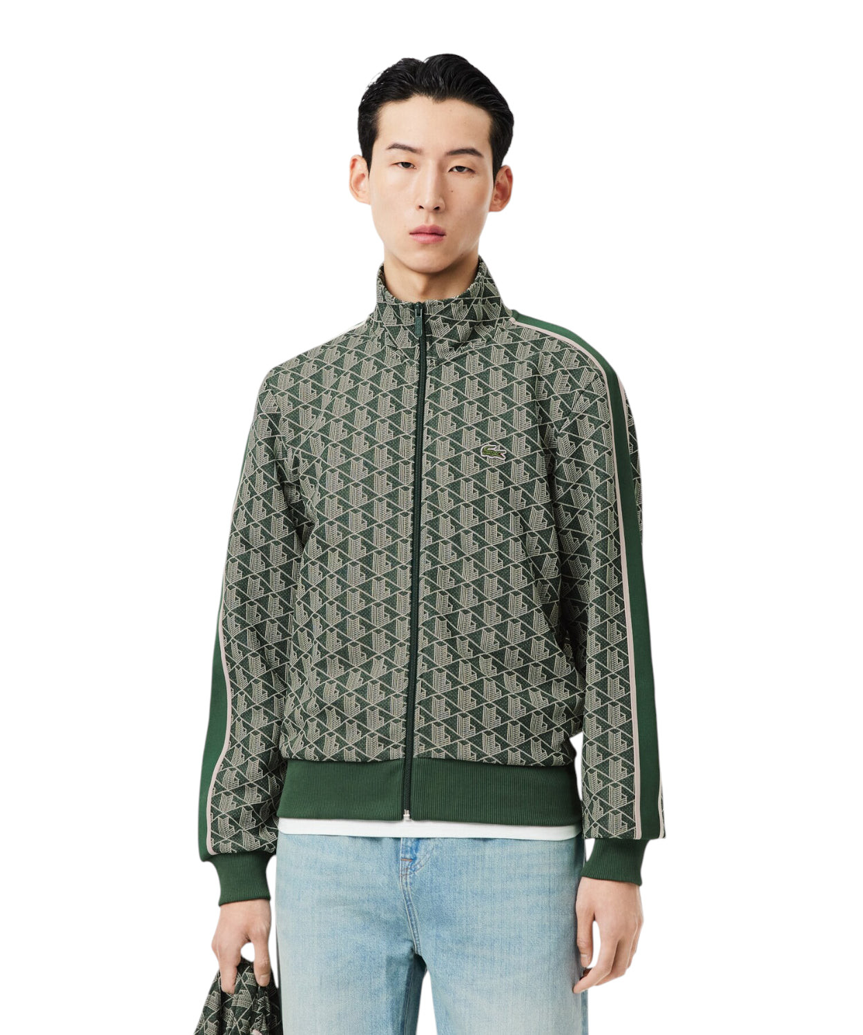 Felpa Lacoste Paris con Zip in Jacquard