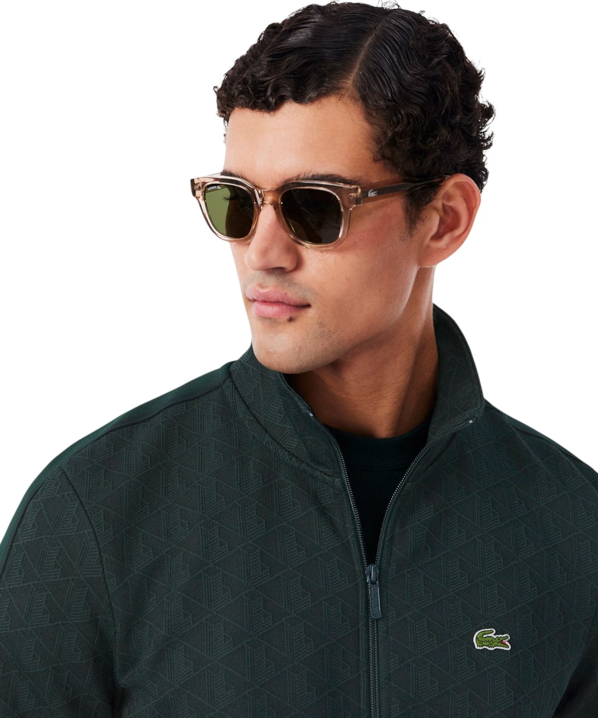 Giacca Tuta Lacoste Uomo in Jacquard con Zip