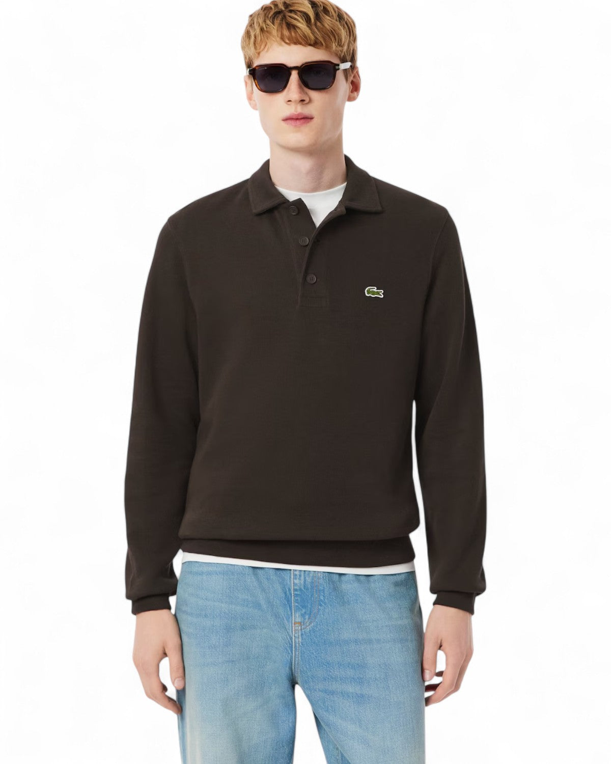 Felpa con Collo a Polo in Cotone-LACOSTE-Felpe-Vittorio Citro Boutique