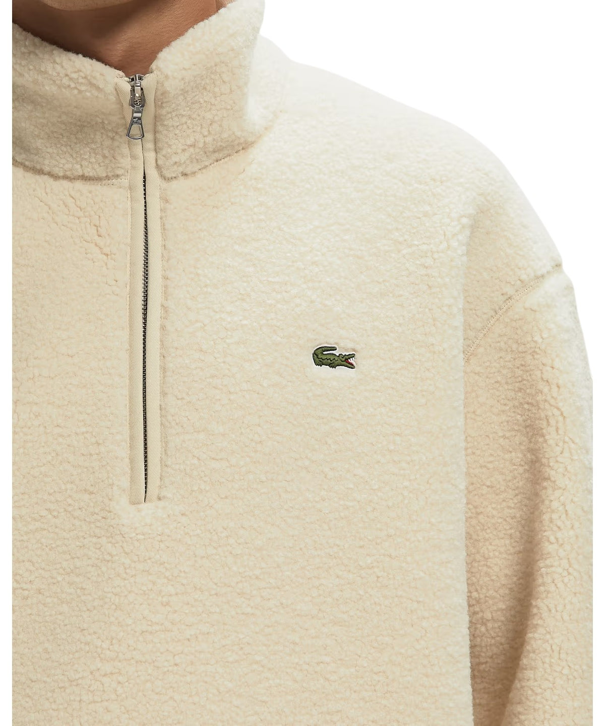Sudadera Hombre Lacoste con media cremallera de forro polar suave