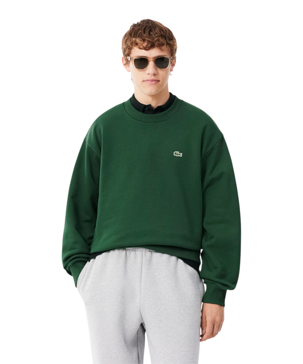 Felpa Lacoste in Cotone Felpato per Comfort e Stile