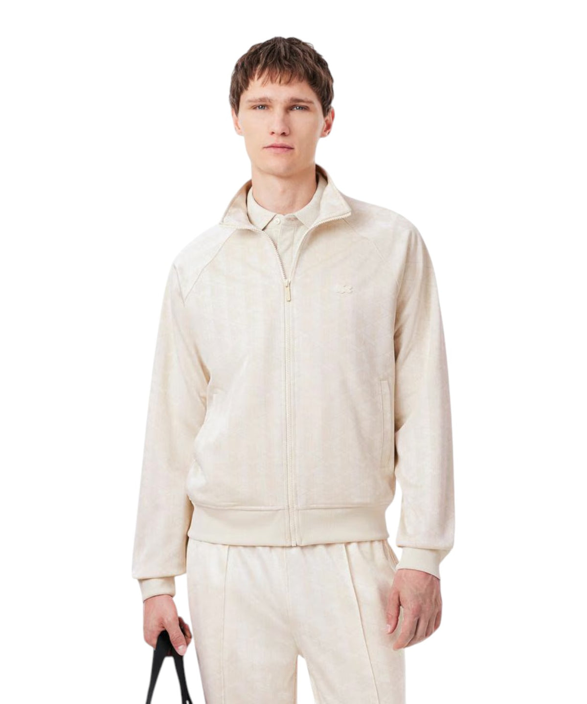 Giacca Uomo Lacoste con Zip in Jacquard Monogramma