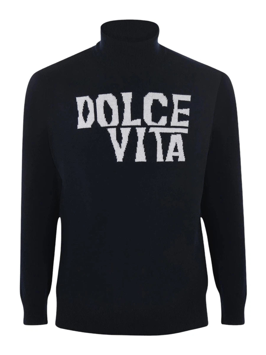 Maglione Dolce Vita Blu in Misto Cashmere-Mc2 Saint Barth-Maglieria-Vittorio Citro Boutique